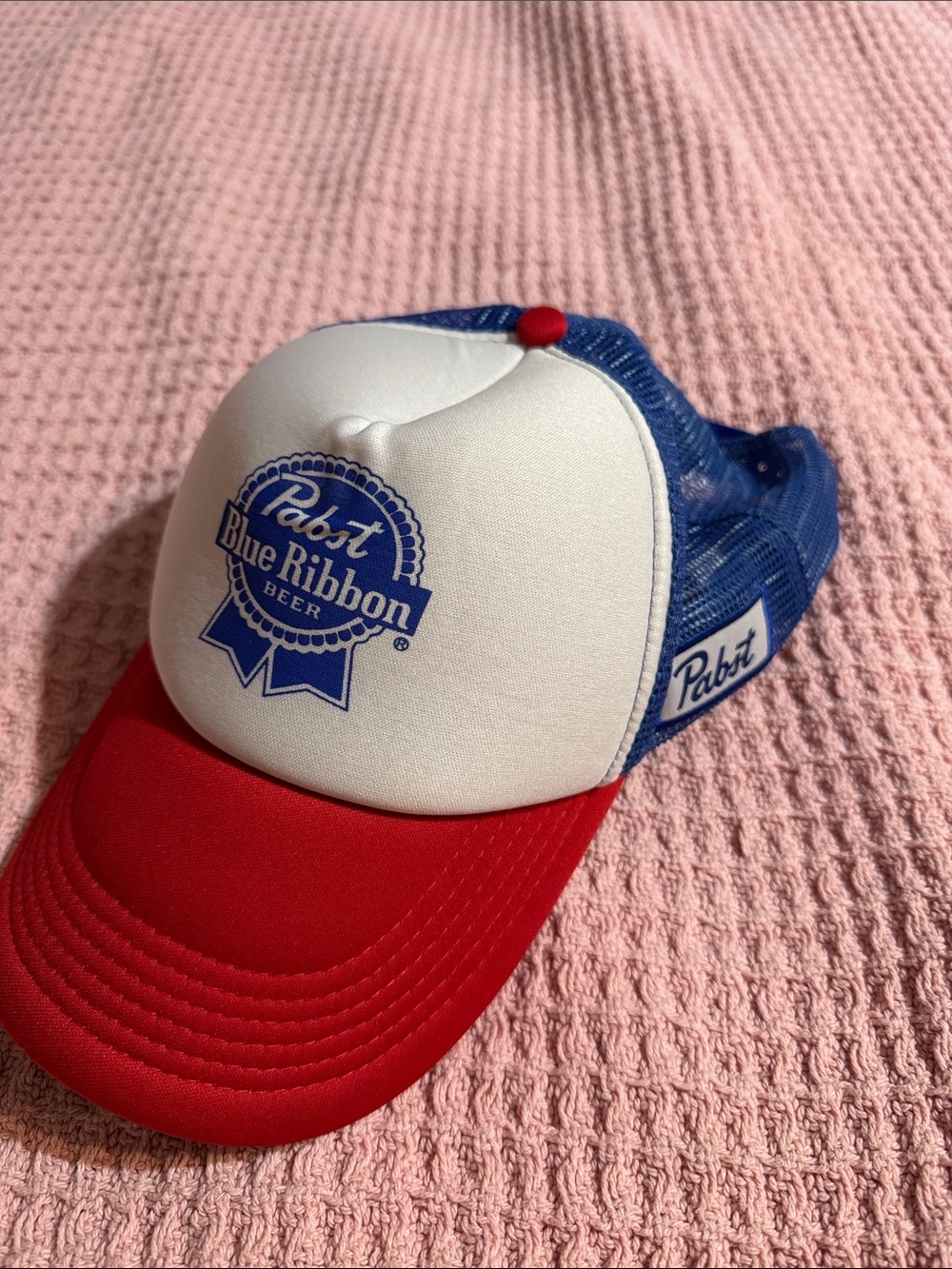 Vintage Pabst Blue Ribbon Red, White & Blue Trucker Hat
